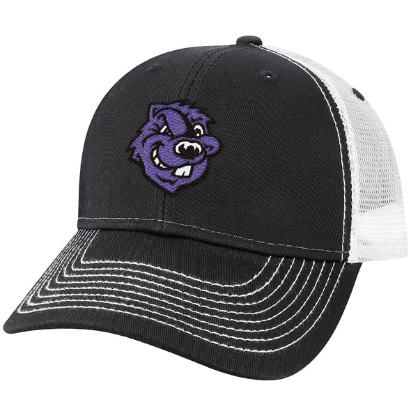 City College of New York Sideline Trucker Hat One-Size (Dark Grey/White)