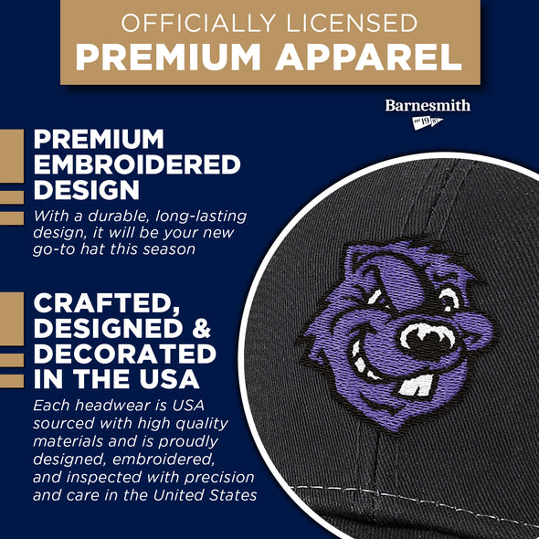 City College of New York Sideline Trucker Hat One-Size (Dark Grey/White)