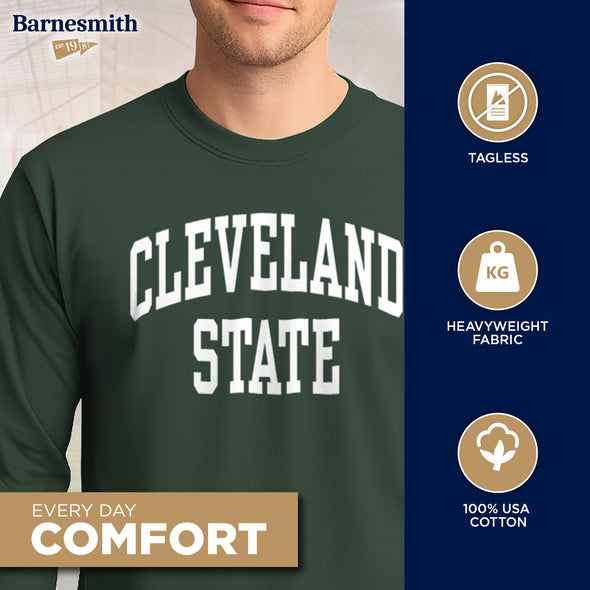 Cleveland State University Classic Long Sleeve T-Shirt (Hunter Green)