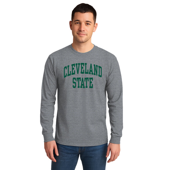 Cleveland State University Classic Long Sleeve T-Shirt (Charcoal Grey)