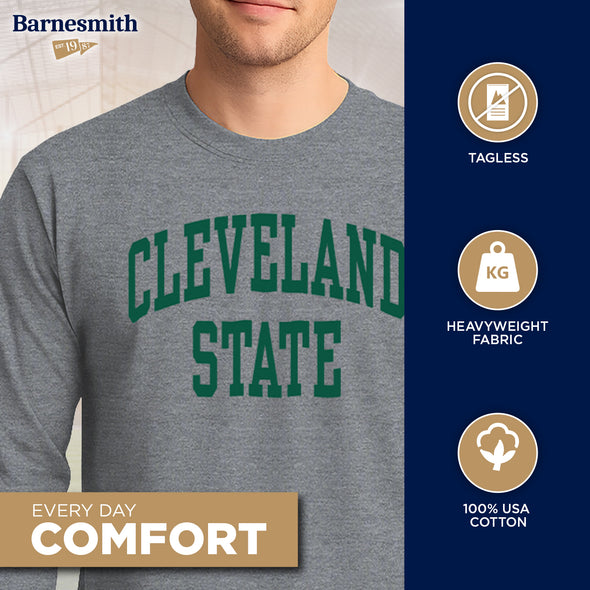 Cleveland State University Classic Long Sleeve T-Shirt (Charcoal Grey)