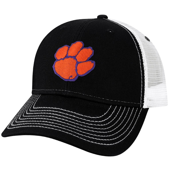 Clemson University Sideline Trucker Hat One-Size (Black/White)