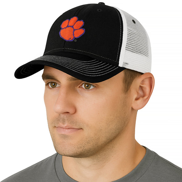 Clemson University Sideline Trucker Hat One-Size (Black/White)