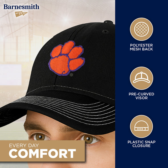 Clemson University Sideline Trucker Hat One-Size (Black/White)