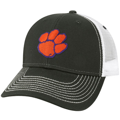 Clemson University Sideline Trucker Hat One-Size (Black/White)