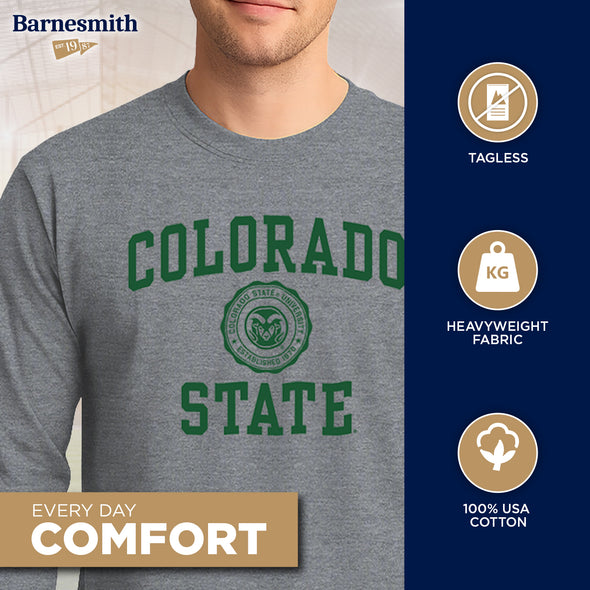 Colorado State University Heritage Long Sleeve T-Shirt (Charcoal Grey)