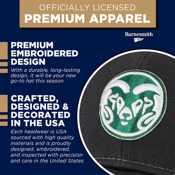 Colorado State University Sideline Trucker Hat One-Size (Dark Grey/White)