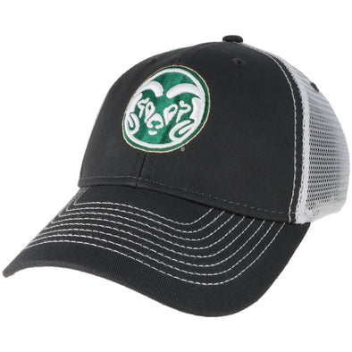 Colorado State University Sideline Trucker Hat One-Size (Dark Grey/White)