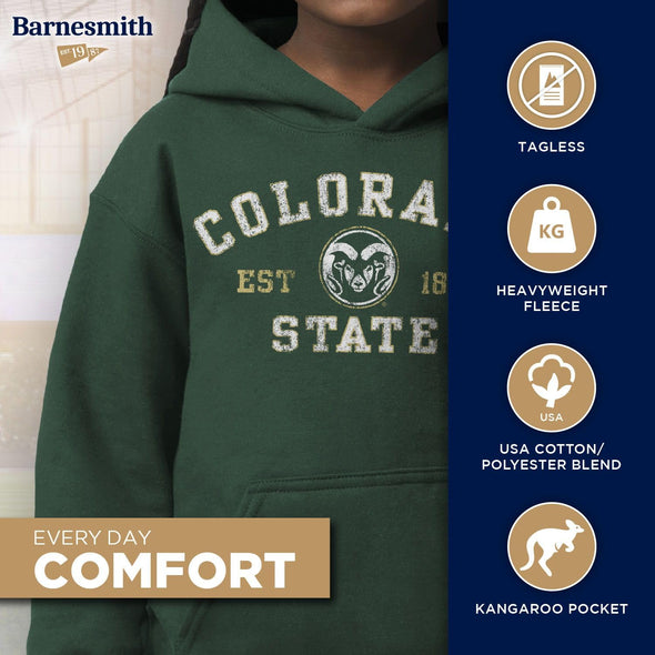 Colorado State Youth Hooded Sweatshirt (Green)