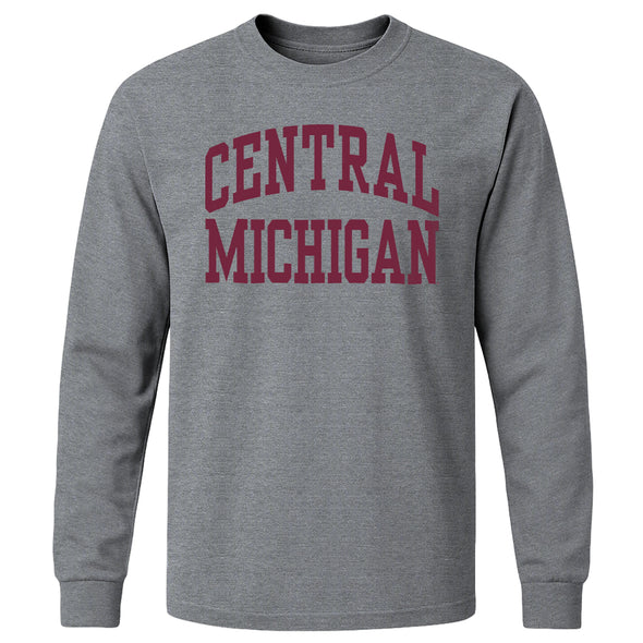 Central Michigan University Classic Long Sleeve T-Shirt (Charcoal Grey)