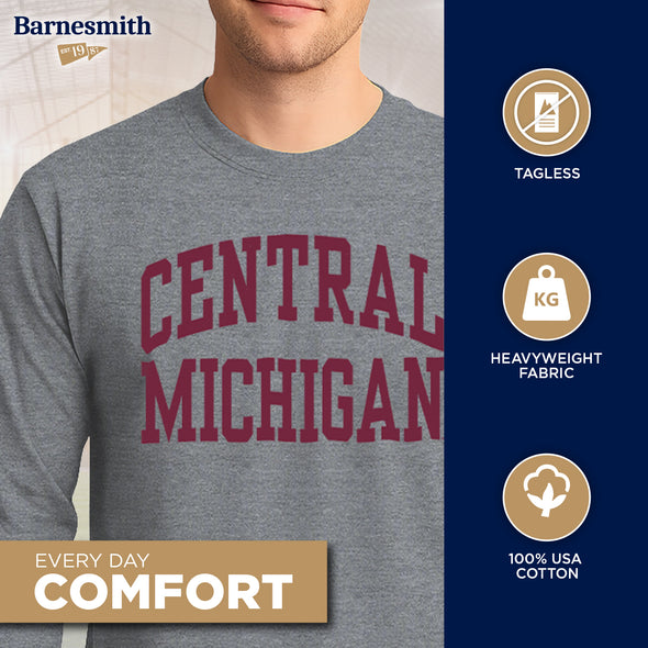 Central Michigan University Classic Long Sleeve T-Shirt (Charcoal Grey)
