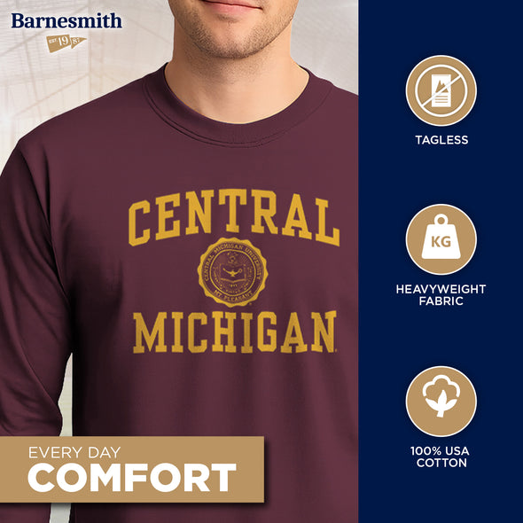 Central Michigan University Heritage Long Sleeve T-Shirt (Maroon)