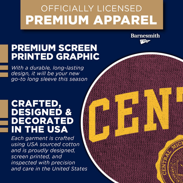 Central Michigan University Heritage Long Sleeve T-Shirt (Maroon)