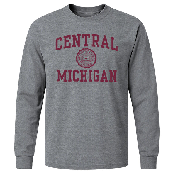 Central Michigan University Heritage Long Sleeve T-Shirt (Charcoal Grey)