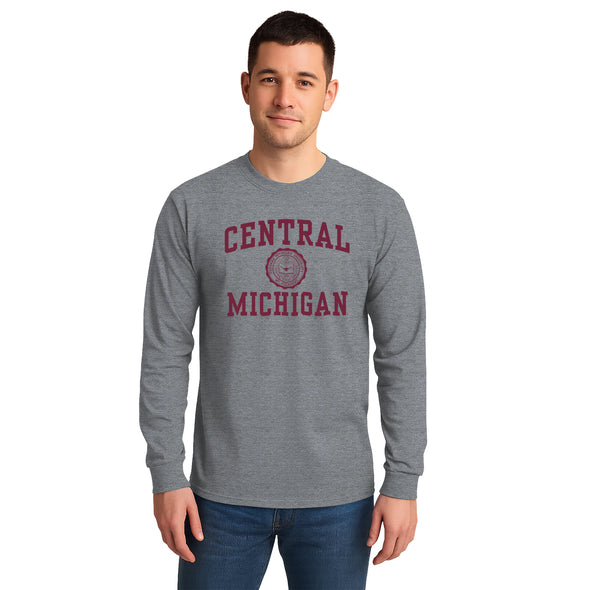 Central Michigan University Heritage Long Sleeve T-Shirt (Charcoal Grey)