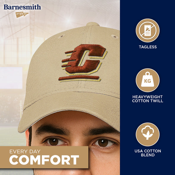 Central Michigan University Spirit Baseball Hat One-Size (Khaki)