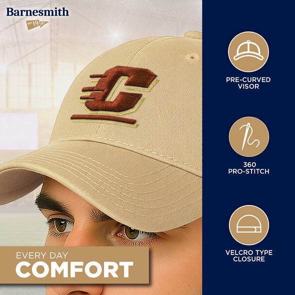 Central Michigan University Spirit Baseball Hat One-Size (Khaki)