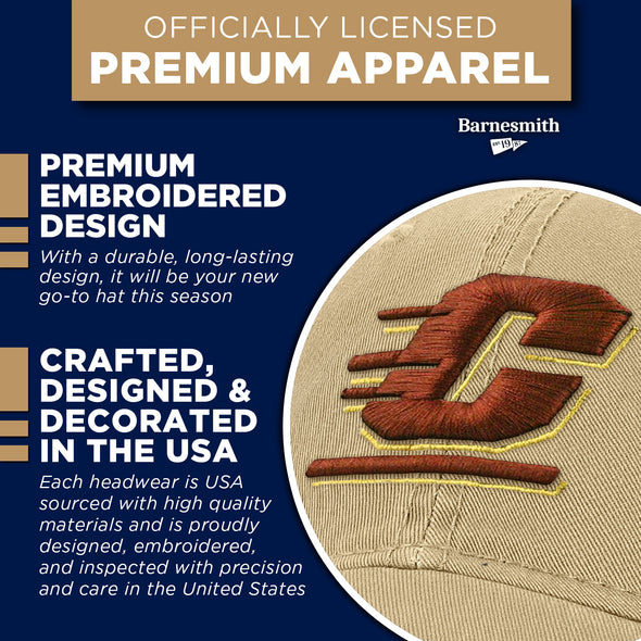 Central Michigan University Spirit Baseball Hat One-Size (Khaki)