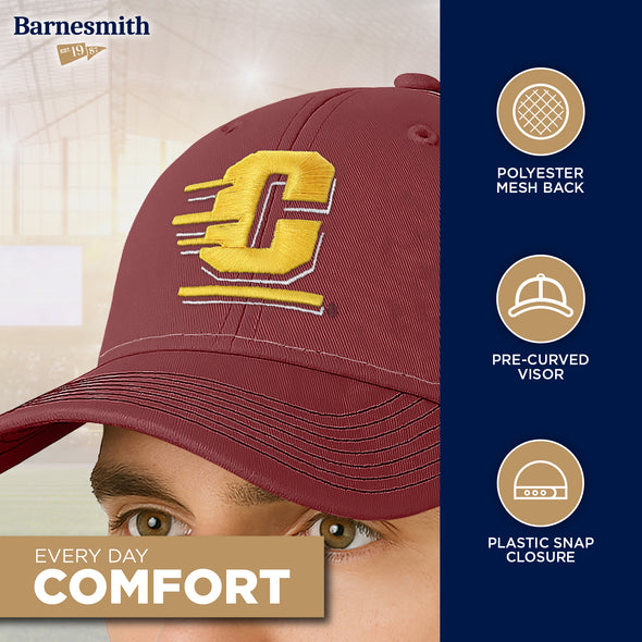 Central Michigan University Sideline Trucker Hat One-Size (Maroon/Black)