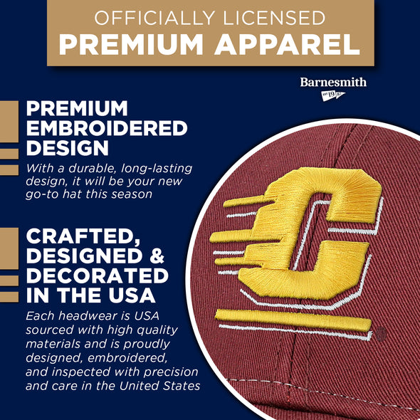Central Michigan University Sideline Trucker Hat One-Size (Maroon/Black)