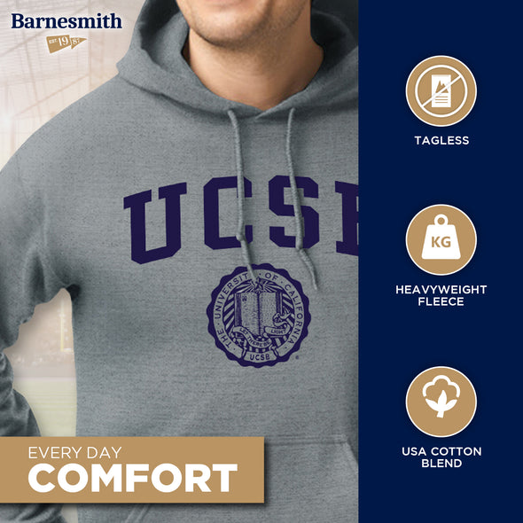 UC Santa Barbara Heritage Hooded Sweatshirt (Charcoal Grey)