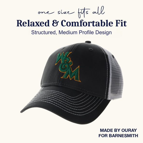 College of William & Mary Sideline Trucker Hat One-Size (Dark Grey/White)