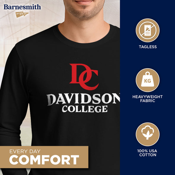 Davidson College Heritage Long Sleeve T-Shirt (Black)