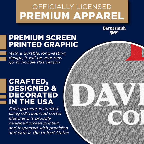 Davidson College Heritage Hooded Sweatshirt (Charcoal Grey)