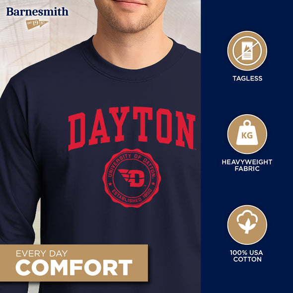 University of Dayton Heritage Long Sleeve T-Shirt (Navy)