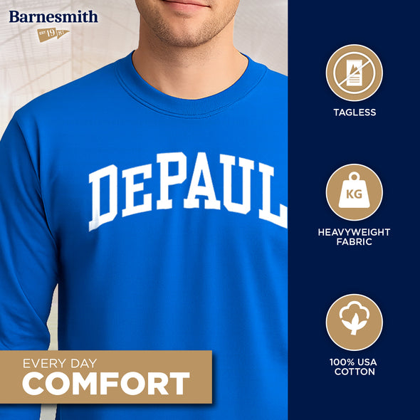 DePaul University Classic Long Sleeve T-Shirt (Royal Blue)