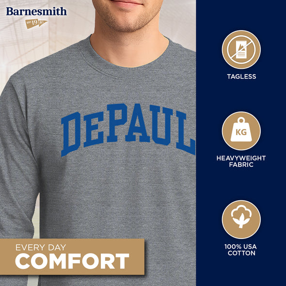 DePaul University Classic Long Sleeve T-Shirt (Charcoal Grey)