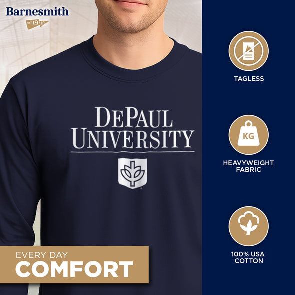 DePaul University Heritage Long Sleeve T-Shirt (Navy)