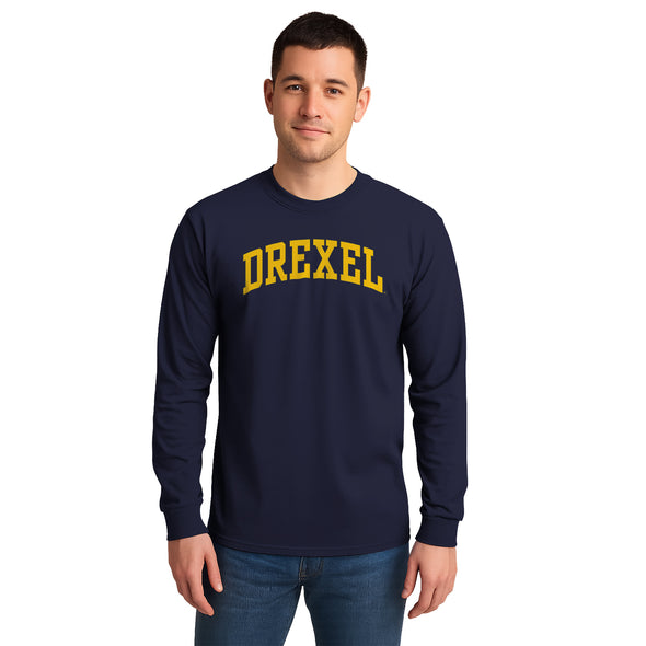 Drexel University Classic Long Sleeve T-Shirt (Navy)