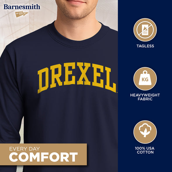 Drexel University Classic Long Sleeve T-Shirt (Navy)