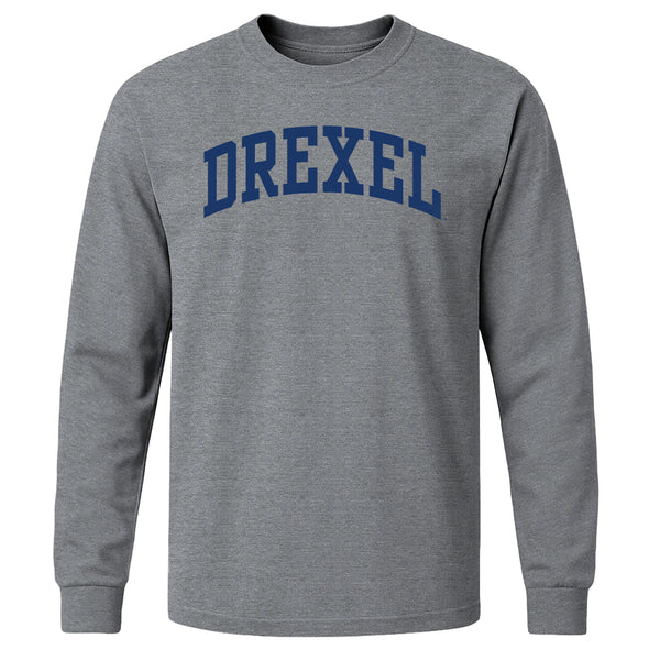 Drexel University Classic Long Sleeve T-Shirt (Charcoal Grey)
