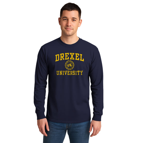 Drexel University Heritage Long Sleeve T-Shirt (Navy)