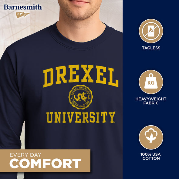 Drexel University Heritage Long Sleeve T-Shirt (Navy)