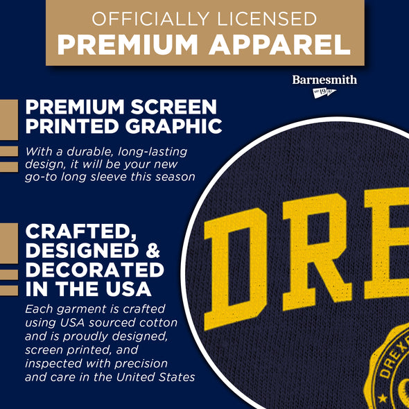 Drexel University Heritage Long Sleeve T-Shirt (Navy)