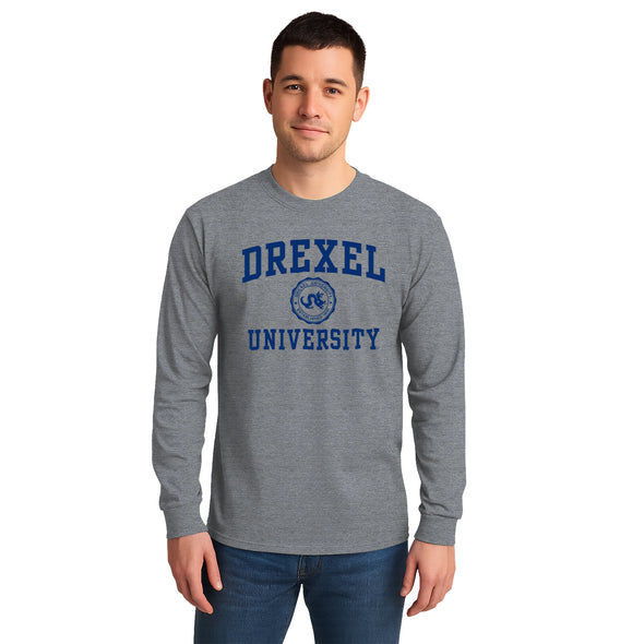 Drexel University Heritage Long Sleeve T-Shirt (Charcoal Grey)