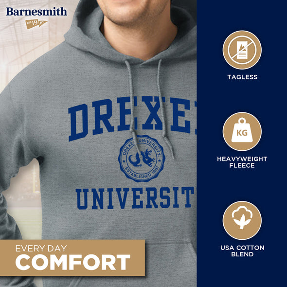 Drexel University Heritage Hooded Sweatshirt (Charcoal Grey)