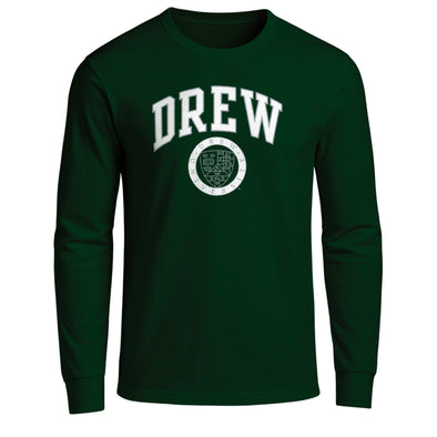 Drew University Heritage Long Sleeve T-Shirt (Green)