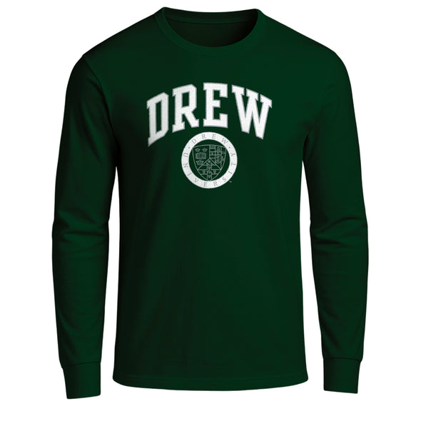 Drew University Heritage Long Sleeve T-Shirt (Green)
