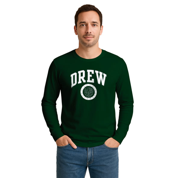 Drew University Heritage Long Sleeve T-Shirt (Green)