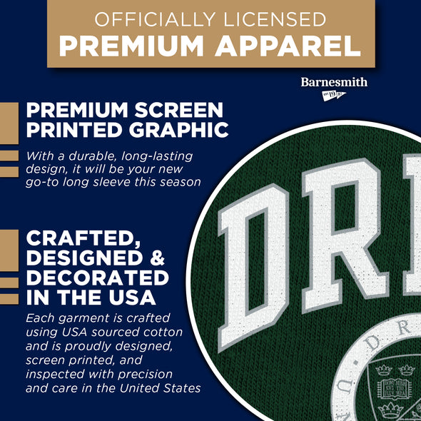 Drew University Heritage Long Sleeve T-Shirt (Green)