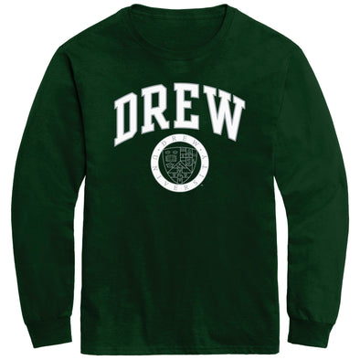 Drew University Heritage Long Sleeve T-Shirt (Green)