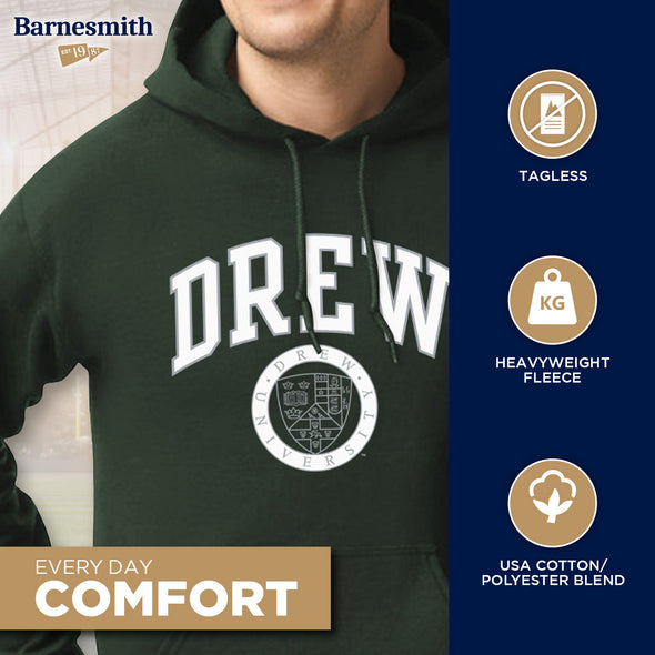 Drew University Heritage Hooded Sweatshirt (Green)