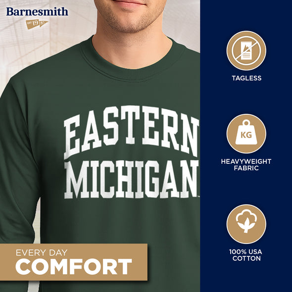 Eastern Michigan University Classic Long Sleeve T-Shirt (Hunter Green)