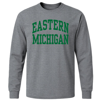 Eastern Michigan University Classic Long Sleeve T-Shirt (Charcoal Grey)
