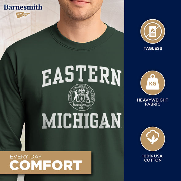 Eastern Michigan University Heritage Long Sleeve T-Shirt (Hunter Green)