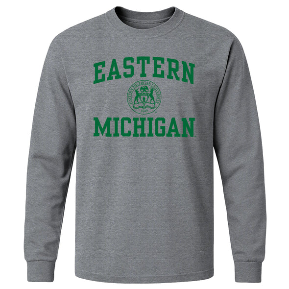 Eastern Michigan University Heritage Long Sleeve T-Shirt (Charcoal Grey)